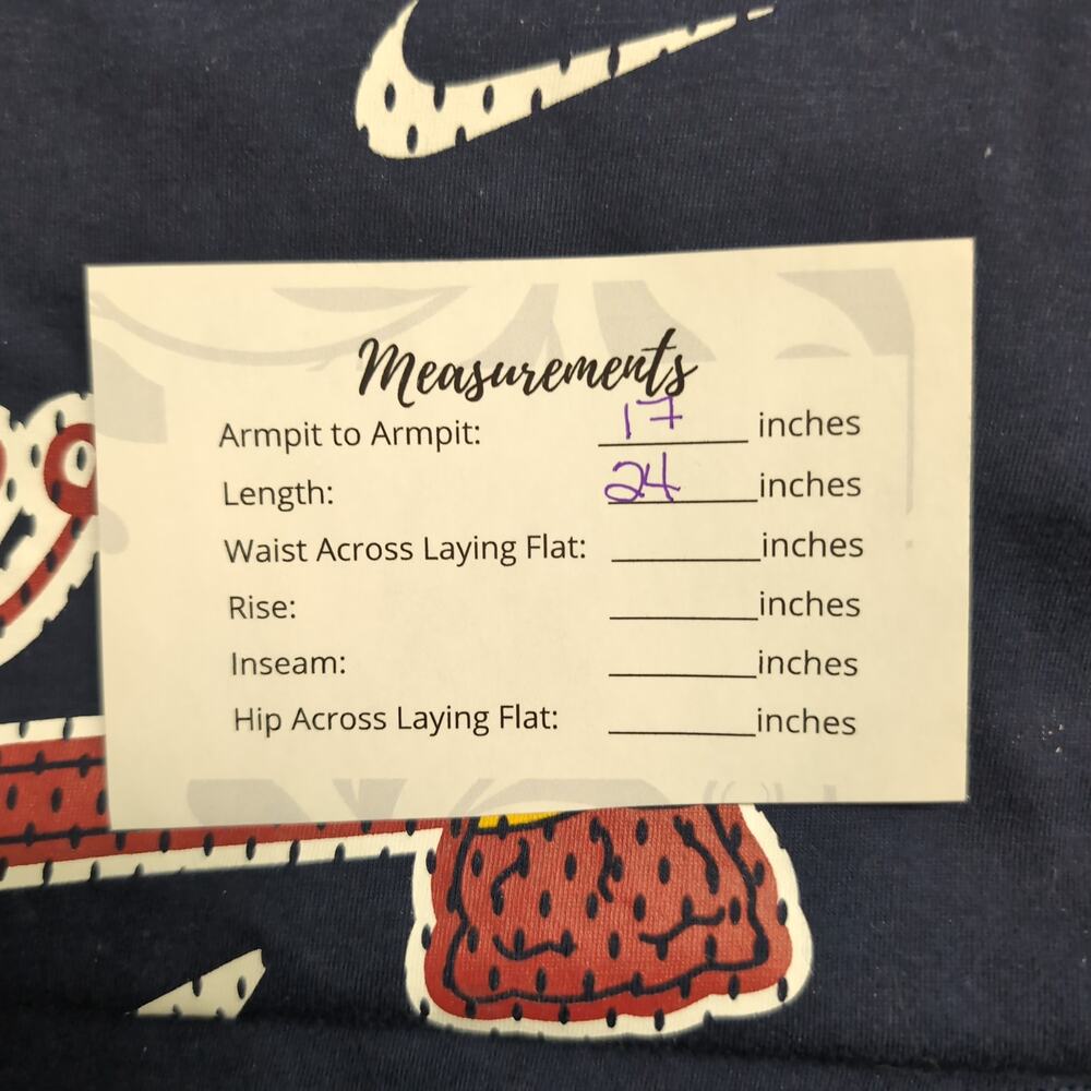 Nike Atlanta Braves Navy Blue T-Shirt Athletic Cut M New - Picture 15 of 15
